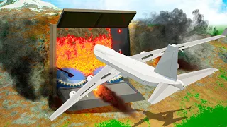 HELL FIRE vs PLANES - Airplane Crash in BRICK RIGS
