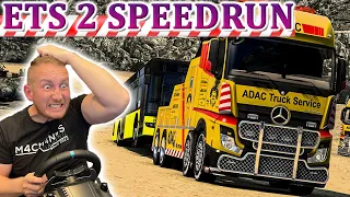 ETS 2 Speedrun: Mit dem ADAC Abschlepptruck und Bus im Schlepptau übern Berg- LKW Rennen Simulator