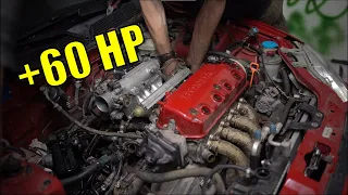 Doubling power for 500$ in my Honda Civic | Engine Swap | DAWN (4K)