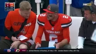 Johnny Manziel Throws INT & Head Butts Microsoft Tablet on Sideline! | 49ers vs. Browns | NFL