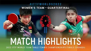 Highlights | Sun Yingsha (CHN) vs Ines Matos (POR) | WT QF | #ITTFWorlds2022