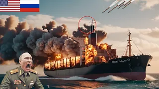 HUGE LOSS FOR RUSSIA! US ATACMS missile blows up Russian cargo ship carrying weapons - Arma 3