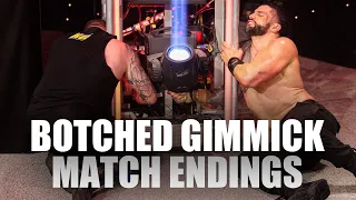 10 BOTCHED ENDINGS To Wrestling Gimmick Matches