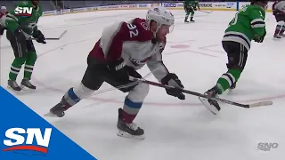 Gabriel Landeskog Heads For The Locker Room After Getting Clipped By A Skate