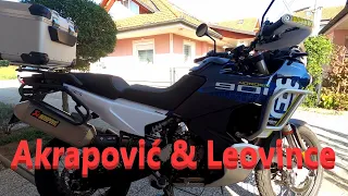 Husqvarna Norden 901 E - listen Akrapović with Leovince midpipe decat  roaring