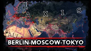 [HoI4] Berlin-Moscow-Tokyo Axis [WW2 AI Timelapse] The Epic Last Stand! [1936-1976]