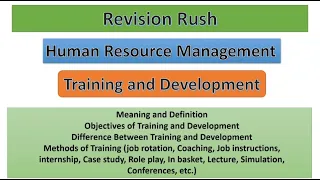 Training and Development| Meaning, objectives, Difference, Methods of training| HRM | BBA, MBA