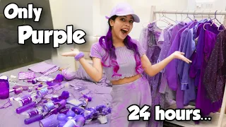 Using Only *PURPLE* Things for 24 hours Challenge!! *I purple you* 💜