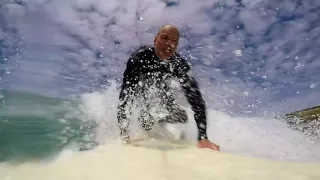 Crantock beach surfing July 2016