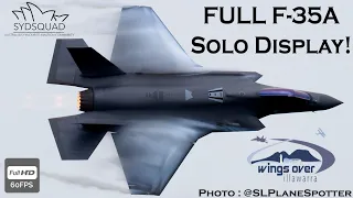 RAAF F-35 Lighting FULL SOLO Display @AirshowsDownunderShellharbour Air Show 2022! Royal Australian Air Force