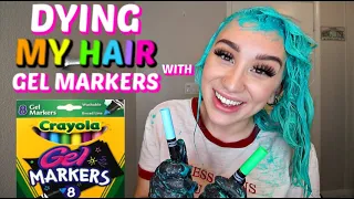 DYING MY HAIR WITH GEL MARKERS *HAIR HACK*