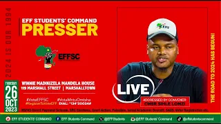 EFFSC President Sihle Lonzi Addresses Press Conference.