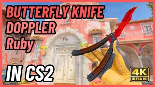 ★ CS2 Butterfly Knife Doppler (Ruby) | CS2 Knife In-Game Showcase [4K]