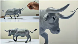 Clay Sculpting : I Convert Buffalo 🐃 into Bull 🐂 with Clay | Clay modelling | Clay bull | Clay cow