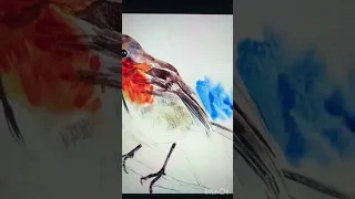 Watercolor bird painting