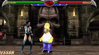 Kitana fatality a Homero Simpson , Mortal Kombat Chaotic  Season 2