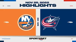 NHL Highlights | Islanders vs. Blue Jackets - November 25, 2022