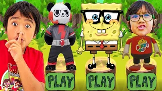 Tag with Ryan vs Spongebob Sponge on the Run - Ryan Kaji and Combo Panda Meet Spongebob