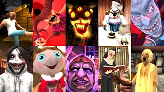 Caught Battle - Bad Ending - Nightmare Gate Witch Cry Smiling X 3 Evil Father 2 Granny 5 Scary Doll