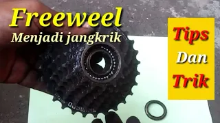 Cara membuat freeweel /sprocket drat menjadi jangkrik