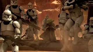 Clone troopers save the Jedi (Star Wars: Episode II - Attack of the Clones - 2002)