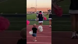 Toddler cheerleads with sister | Humankind #shorts