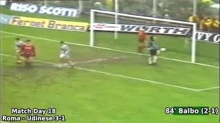 Serie A 1989-1990, day 18: Roma - Udinese 3-1 (Balbo goal)