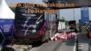 Detik detik kecelakaan bus Po haryanto menabrak gerbang tol semarang