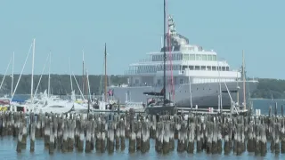 One of the world's biggest yachts is in Portland Harbor