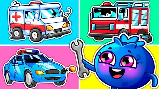 🚓 Let's Repair Fire Truck, Police Car and Ambulance Song 🚒 || VocaVoca Karaoke🥑🎶
