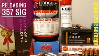 Reloading 357SIG With 125gr Speer Gold Dots Using Hodgdon Longshot & CCI 500 Primers In Nickel Brass