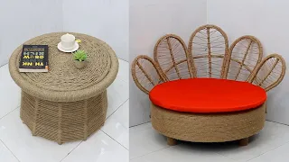 Best Out Of Waste Material Ideas for Modern Furniture, Jute Craft Ideas