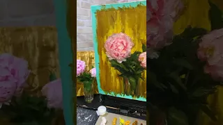 🎨Oil Painting Time Lapse “Pink Peonies” #oilpainting #allaprima #flowerpainting #peonypainting
