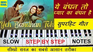 Ye Bandhan To Pyar Ka Bandhan Hai Piano Tutorial With Notes, Karan Arjun, Salman Khan, Shahrukh Khan