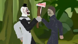 art the clown vs Michael Myers - dc2 animation