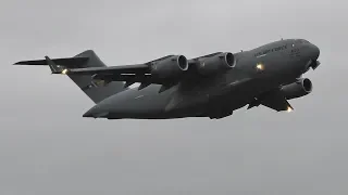 USAF C17 Globemaster Takeoff at Prestwick Airport During The Scottish Airshow 2017