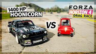 Forza Horizon 4 - 1400HP Hoonicorn vs 1000HP Peel P50! (Hoonicorn vs the World)