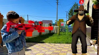 Nerf War Nerf Fortnite heavy sr VS scooby doo Monster