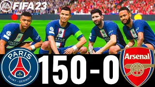 FIFA 23 - MESSI, RONALDO, MBAPPE, NEYMAR, ALL STARS - PSG 150-0 ARSENAL FC - UCL FINAL!