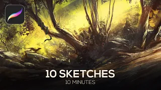 10 Sketches in 10 Minutes | Procreate Ipad | Digital Painting Timelapse