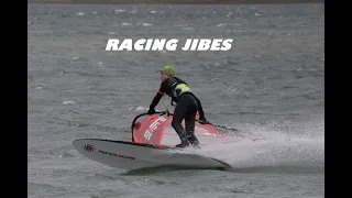 Windy windsurf sunday at brouwersdam Racing Jibe Lay down 360 gopro cam