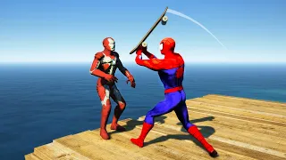 GTA 5 Crazy Ragdolls Spiderman vs Ironman ep.26 Euphoria Physics Engine Funny Moments