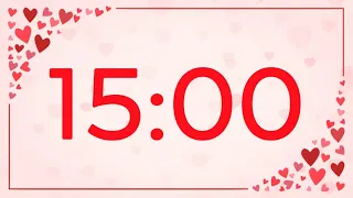 15 minute timer valentine's day (piano tones at end)🎵⏰