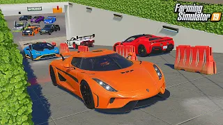 "UNDERGROUND" SUPERCAR PARTY! (LUXURY CARS) | (ROLEPLAY) FARMING SIMULATOR 2019