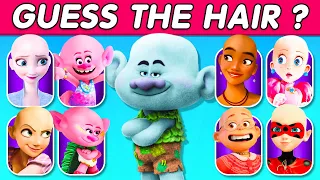 Guess the HAIR of the Cartoon Character by Voice | Trolls 3, Mario, Elsa, Peach, Rapunzel, Moana