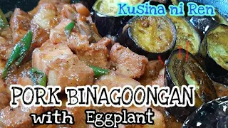 PORK BINAGOONGAN WITH TALONG Recipe| Mapapa Unli Rice ka sa sarap| napakasarap na pork  binagoongan