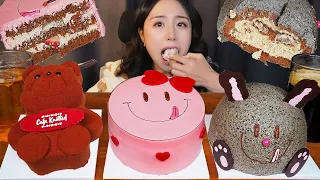 케이크 3개 9분 컷😋노티드 초콜릿 생크림 케이크 먹방 ASMR Mukbang Koreanㅣ딸기 흑임자 디저트ㅣDessert Whipped Cream Cake