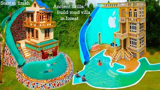 Amazing! Build Top 2 Villa House, Water Slide And Swimming Pool For Entertainment Place In Forest