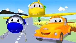 Odtahový vůz Tom a Letadlo a Helikoptéra | Animák z prostředí staveniště s auty a nákladními vozy