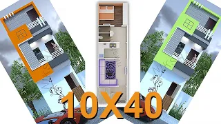 10X40 House plan and 10X40 3d elevation by nikshail